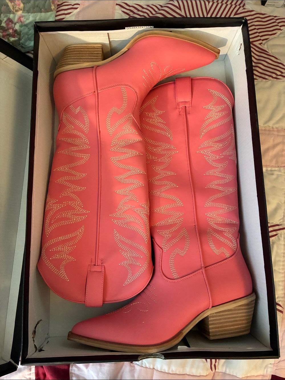 NEW ShuShop Coral Western Knee-High Cowgirl Boots Sz 8